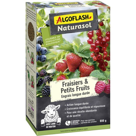 Engrais fraisiers et petits fruits - ALGOFLASH NATURASOL - Longue durée - 800 g - UAB