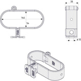 Porte-cadenas - ABUS - 131/140 GateSec - Protection clôtures de chantier - Acier cémenté - Anti-corrosion
