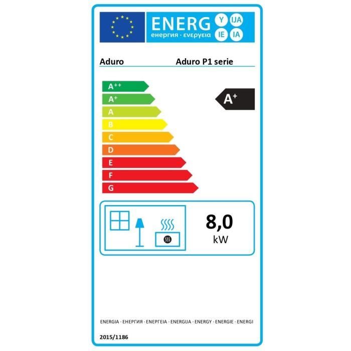 Poele a pellets - ADURO - P1.4 - 50704B - 8 KW - Blanc