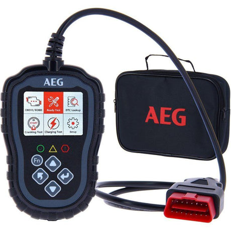 Outil de diagnostic - AEG - OBD2 Evol 2 - Test démarrage - État circuit de charge - Lecture codes défauts