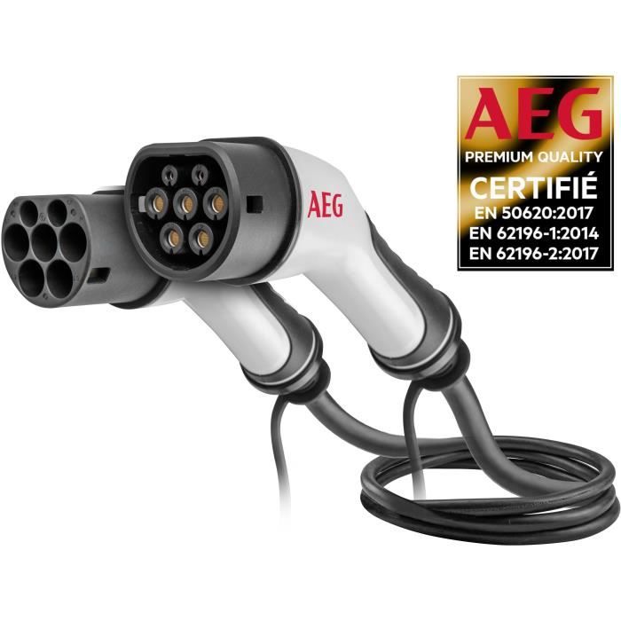 Câble de charge véhicules électriques & hybrides - AEG - Type 2 - Câble triphasé 16A 480V AC - Jusqu a 11Kw - Longueur : 5m