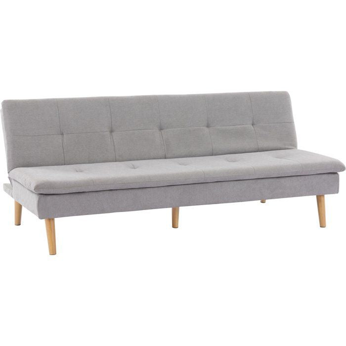 Canapé convertible - 3 places - AGATHE - Tissu Gris Greige - 180 x 74 x 72 cm