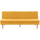 Canapé convertible - 3 places - AGATHE - Tissu Moutarde - 180 x 74 x 72 cm
