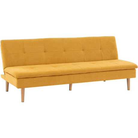 Canapé convertible - 3 places - AGATHE - Tissu Moutarde - 180 x 74 x 72 cm