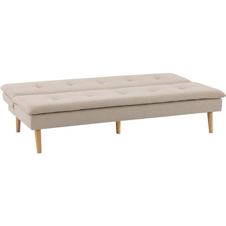Canapé convertible - 3 places - AGATHE - Tissu Beige - 180 x 74 x 72 cm