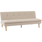 Canapé convertible - 3 places - AGATHE - Tissu Beige - 180 x 74 x 72 cm