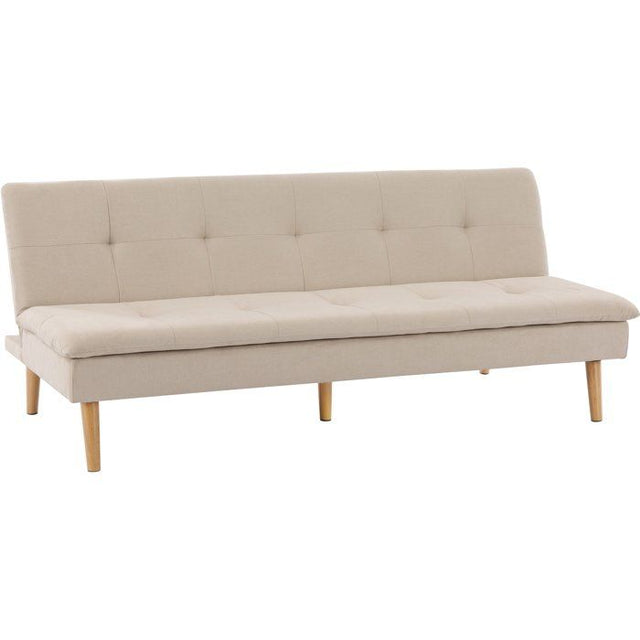 Canapé convertible - 3 places - AGATHE - Tissu Beige - 180 x 74 x 72 cm