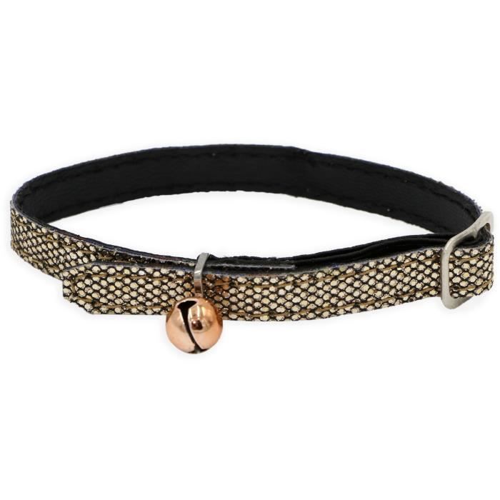 Collier pour chat - AIME - Bling Bling pailleté - Nylon rouge, grelot argenté