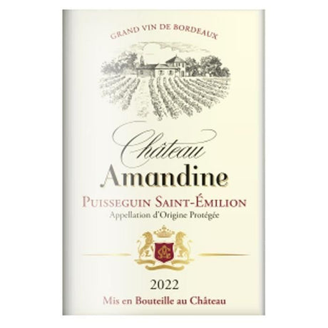 Château Amandine 2022 Puisseguin Saint-Émilion - Vin rouge de Bordeaux - 75 cl
