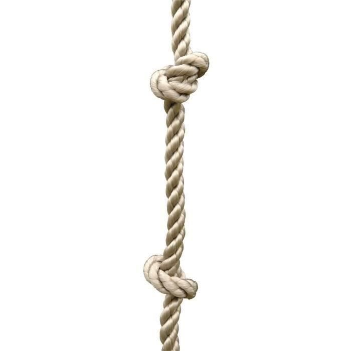 Corde d'escalade avec noeuds pour balançoire TRIGANO - Pour enfants de 3 a 12 ans - Longueur 3,15 m