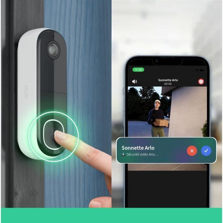 Sonnette Vidéo - ARLO - AVD3001-100EUS - Connexion directe au Wi-Fi - Son de sirene intégré