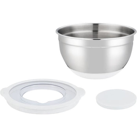 Set de saladiers - ARTHUR MARTIN - AM486 - 16-20-24 cm - Couvercles hermétiques - Acier inoxydable - Fond en silicone anti-dérapant