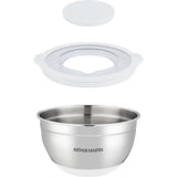 Set de saladiers - ARTHUR MARTIN - AM486 - 16-20-24 cm - Couvercles hermétiques - Acier inoxydable - Fond en silicone anti-dérapant