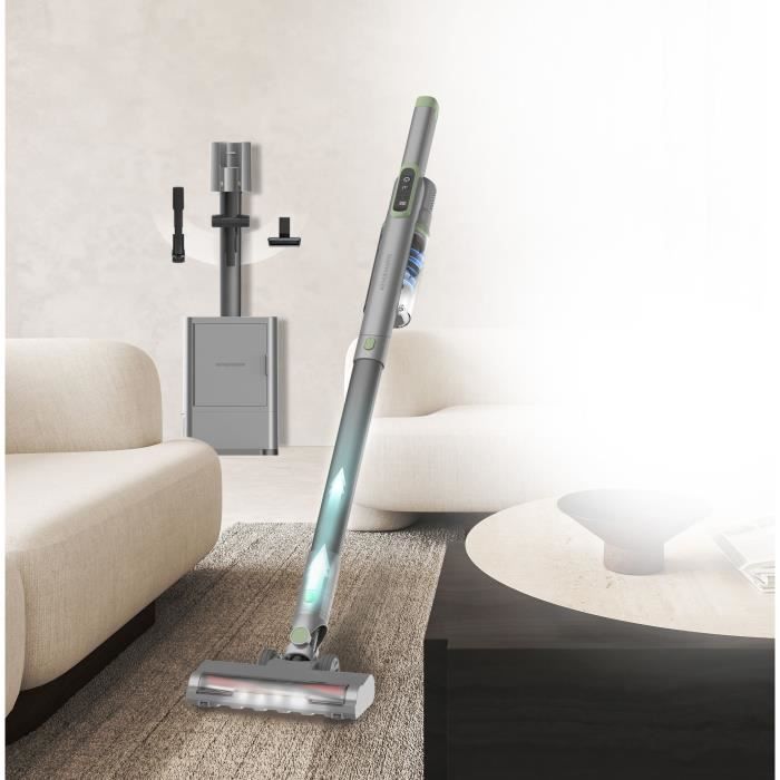 Aspirateur Balai avec base de vidange - ARTHUR MARTIN - AMAB148 – 200 W – 40 min d'autonomie – 80 AW - Gris