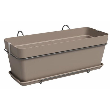 ARTEVASI Kit Jardiniere - CAPRI - Plastique - Taupe - Rectangulaire - L50,2 x P28,5 x H20,7cm