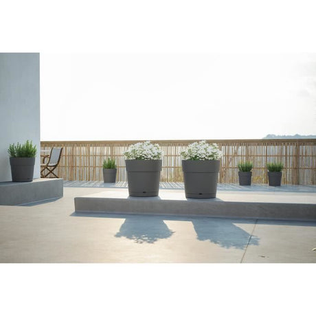 ARTEVASI Pot de fleurs rond CAPRI LARGE - Plastique - Réservoir d'eau - diametre 50 cm - Blanc - 49,5 x 49,5 x 47,2 cm