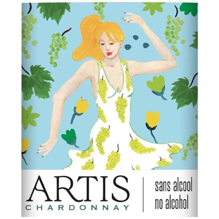 Artis Chardonnay - Boisson sans alcool a base de vin blanc - 75cl
