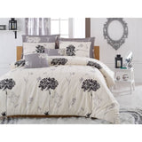 Parure de lit - 1 housse de couette 220 x 240 cm + 2 taies d'oreiller 60 x 60 cm - 65% coton, 35% polyester - Beige