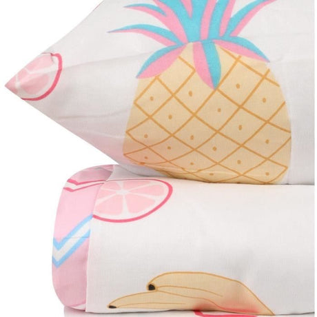 Parure de lit - 1 housse de couette 220 x 240 cm + 2 taies d'oreiller 60 x 60 cm - 65% coton, 35% polyester - Blanc