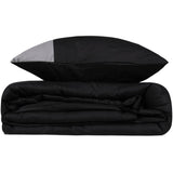 Parure de lit - 1 housse de couette 220 x 240 cm + 2 taies d'oreiller 60 x 60 cm - 100% coton renforcé - Noir