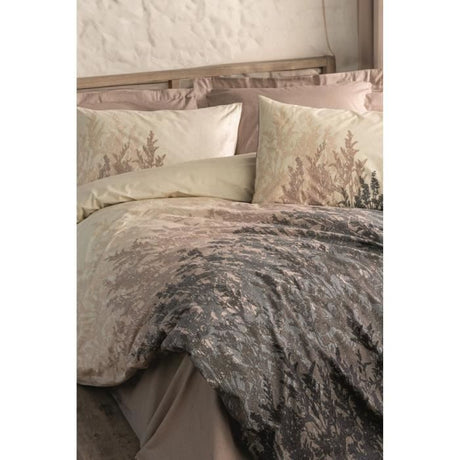 Parure de lit - 1 housse de couette 220 x 240 cm + 2 taies d'oreiller 60 x 60 cm - 100% coton renforcé - Beige