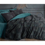 Parure de lit - 1 housse de couette 220 x 240 cm + 2 taies d'oreiller 60 x 60 cm - 100% coton renforcé - Bleu