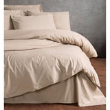 Parure de lit - 1 housse de couette 220 x 240 cm + 2 taies d'oreiller 60 x 60 cm - 100% coton renforcé - Beige