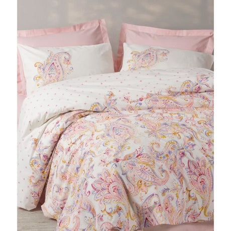 Parure de lit - 1 housse de couette 220 x 240 cm + 2 taies d'oreiller 60 x 60 cm - 100% coton renforcé - Rose