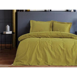 Parure de lit - 1 housse de couette 220 x 240 cm + 2 taies d'oreiller 60 x 60 cm - Satiné 100% coton - Vert