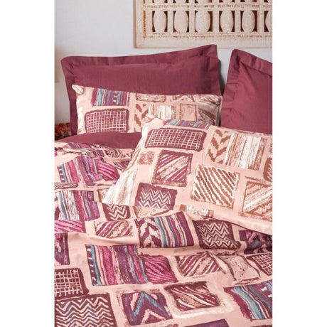 Parure de lit - 1 housse de couette 220 x 240 cm + 2 taies d'oreiller 60 x 60 cm - 100% coton renforcé - Rouge