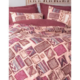 Parure de lit - 1 housse de couette 220 x 240 cm + 2 taies d'oreiller 60 x 60 cm - 100% coton renforcé - Rouge
