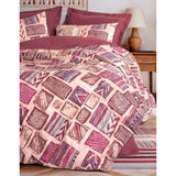 Parure de lit - 1 housse de couette 220 x 240 cm + 2 taies d'oreiller 60 x 60 cm - 100% coton renforcé - Rouge