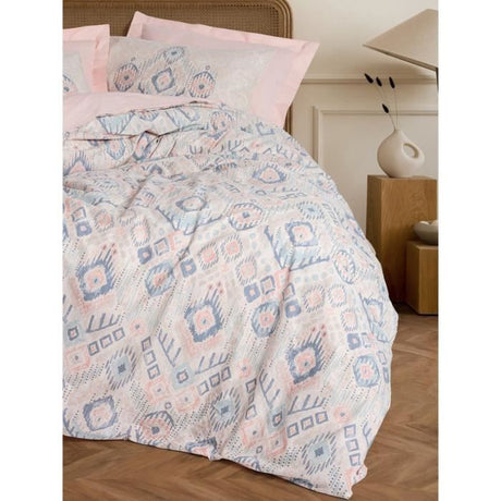 Parure de lit - 1 housse de couette 220 x 240 cm + 2 taies d'oreiller 60 x 60 cm - 100% coton renforcé - Saumon