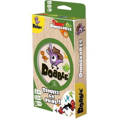 Jeu Dobble Dinosaures - Jeu d'observation et rapidité - Des 4 ans - 2 a 8 joueurs - 15 min - Best-seller famille - Zygomatic