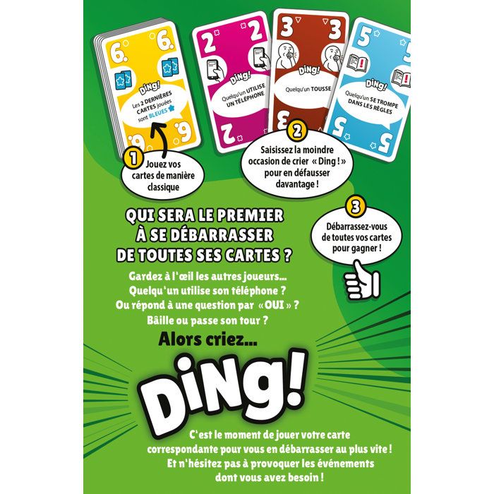 DON'T PANIC GAMES Jeu de cartes ambiance - DING! - 2 a 7 joueurs - Des 8 ans - fun et rapide - parties express - version française