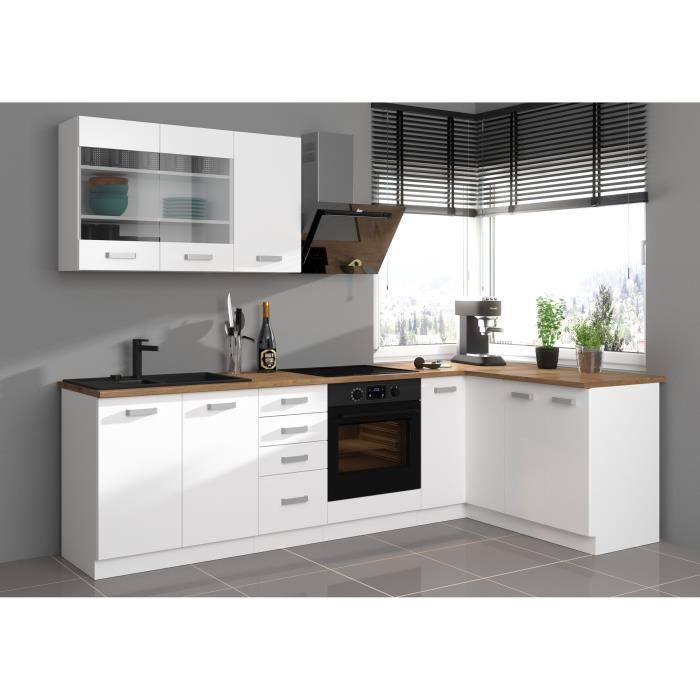 ATLAS Meuble haut 1 porte - Décor blanc - L 40cm