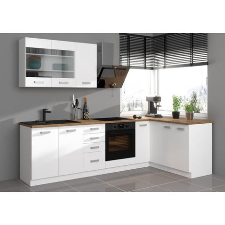 ATLAS Meuble haut 1 porte - Décor blanc - L 40cm