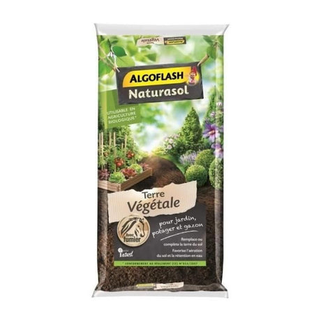 Terre Végétale Enrichie - ALGOFLASH NATURASOL - 40 L