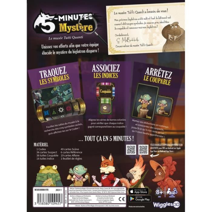 Jeux de société - WIGGLES 3D - 5 Minutes Mystere - Jeu de cartes