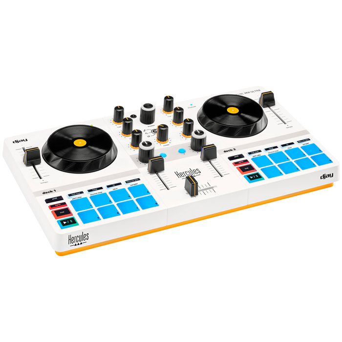 HERCULES DJ CONTROL MIX ULTRA - Contrôleur DJ Bluetooth pour Smartphone (iOS et Android) - Sans fil