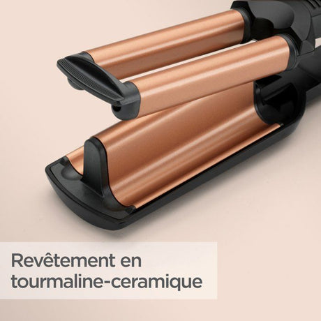 Lisseur - BaByliss - W2447E - Effet wavy, jusqu'a 200°C avec des plaques larges et ondulées en Tourmaline-céramique
