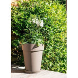 EDA - Pot de fleurs Rond mi-haut  - Toscane - Ř 44 x 53 cm - Intérieur / Extérieur - 50 L - Taupe