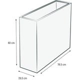 Jardiniere Muret Loft L - EDA - Volcania - 46 L - Intérieur/Extérieur - Décor Pierre - 78,5 x 29,5 x H. 60 cm - Gris Anthracite
