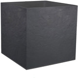 Pot de fleurs Carré 50 cm - EDA - Volcania - 57 L - Intérieur/Extérieur - Décor Pierre - 49,5 x 49,5 x H. 49,5 cm - Gris Anthracite
