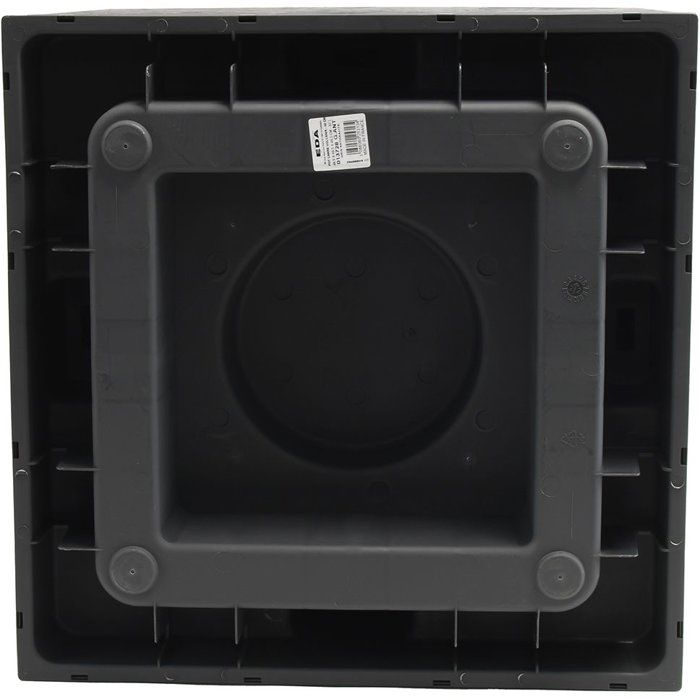 Pot de fleurs Carré 50 cm - EDA - Volcania - 57 L - Intérieur/Extérieur - Décor Pierre - 49,5 x 49,5 x H. 49,5 cm - Gris Anthracite