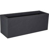 Jardiniere - EDA - Volcania Up - 57 L - Intérieur/Extérieur - Décor Pierre - 79,5 x 29,5 x H. 29,5 cm - Gris Anthracite