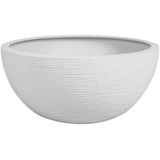 Pot vasque Ř 30 cm - EDA - Graphit Up - 5,5 L - Intérieur/ Extérieur - Décor Graphique - Ř 29,5 x H. 12 cm - Blanc Cérusé