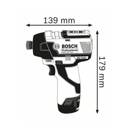 Visseuse a chocs - Bosch - GDR 12V-110 - 2 batteries 3,0Ah - Sans fil - L-BOXX