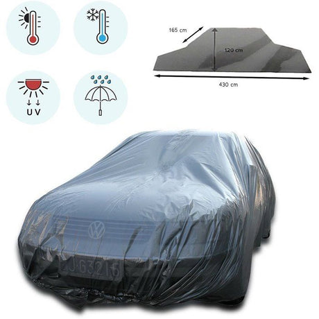 Housse de voiture - ECO BUDGET - Protection contre la poussiere - Imperméable - Polyéthylene - 430x165x120 cm