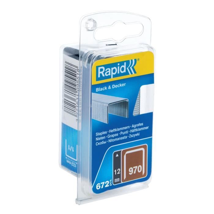 Agrafes en fil plat - RAPID - n°970/12mm - Blister 672 - (40109552)